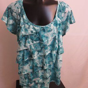 Denver Hayes (Mark's):  Green Ruffle Blouse